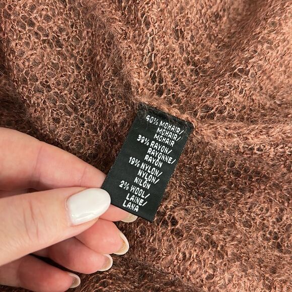 Company Ellen Tracy Mohair Blend Open Knit Open Front Cardigan Sweater Size S - Picture 6 of 9